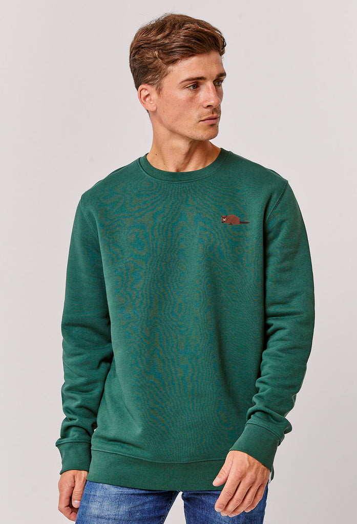 Beaver Embroidered Organic Sustainable Sweatshirt Jumper Big Wild Thought