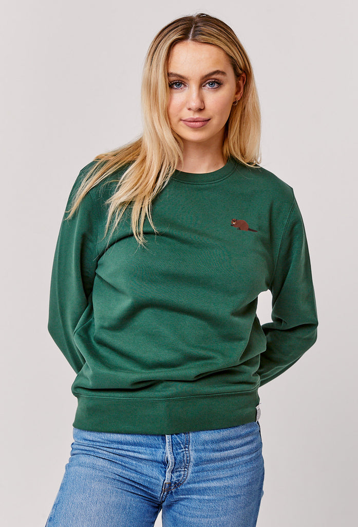 Beaver Embroidered Organic Sustainable Sweatshirt Jumper Big Wild Thought