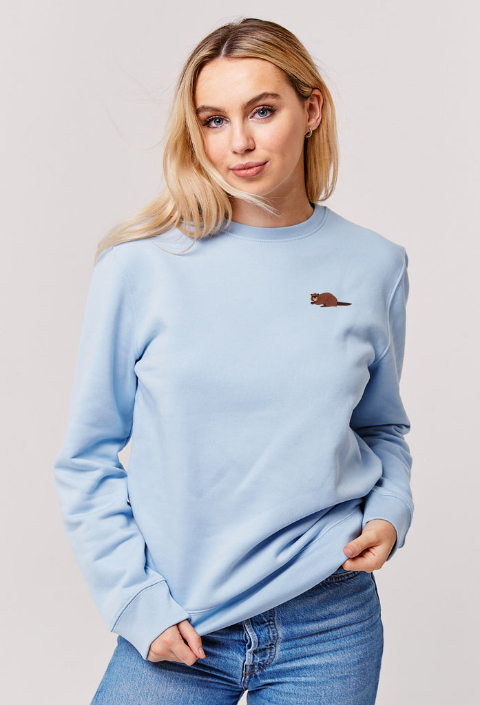 Beaver Embroidered Organic Sustainable Sweatshirt Jumper Big Wild Thought