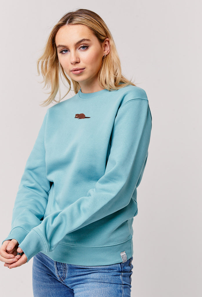 Beaver Embroidered Organic Sustainable Sweatshirt Jumper Big Wild Thought