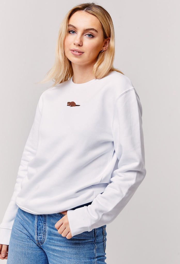 Beaver Embroidered Organic Sustainable Sweatshirt Jumper Big Wild Thought