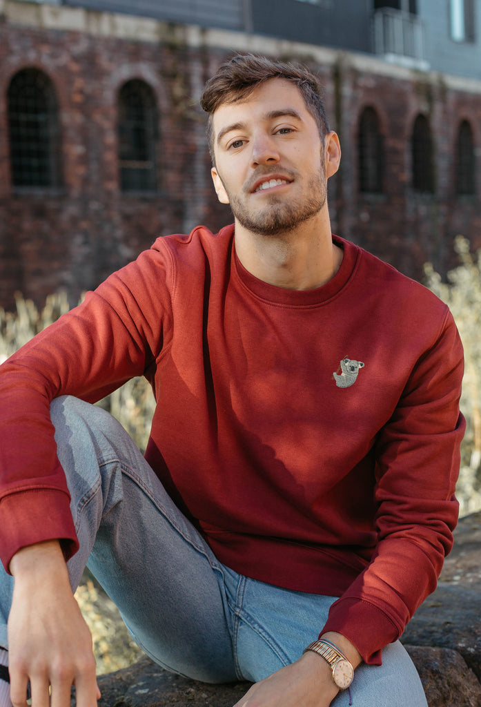 Koala Unisex Embroidered Organic Sustainable Sweatshirt Jumper Big Wild Thought