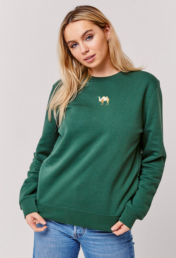 Camel Embroidered Organic Sustainable Sweatshirt Jumper Big Wild Thought