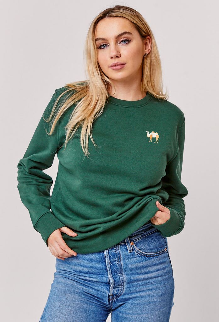 Camel Embroidered Organic Sustainable Sweatshirt Jumper Big Wild Thought