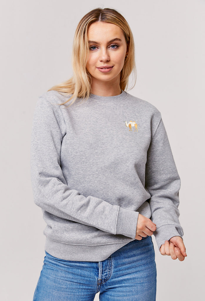 Camel Embroidered Organic Sustainable Sweatshirt Jumper Big Wild Thought
