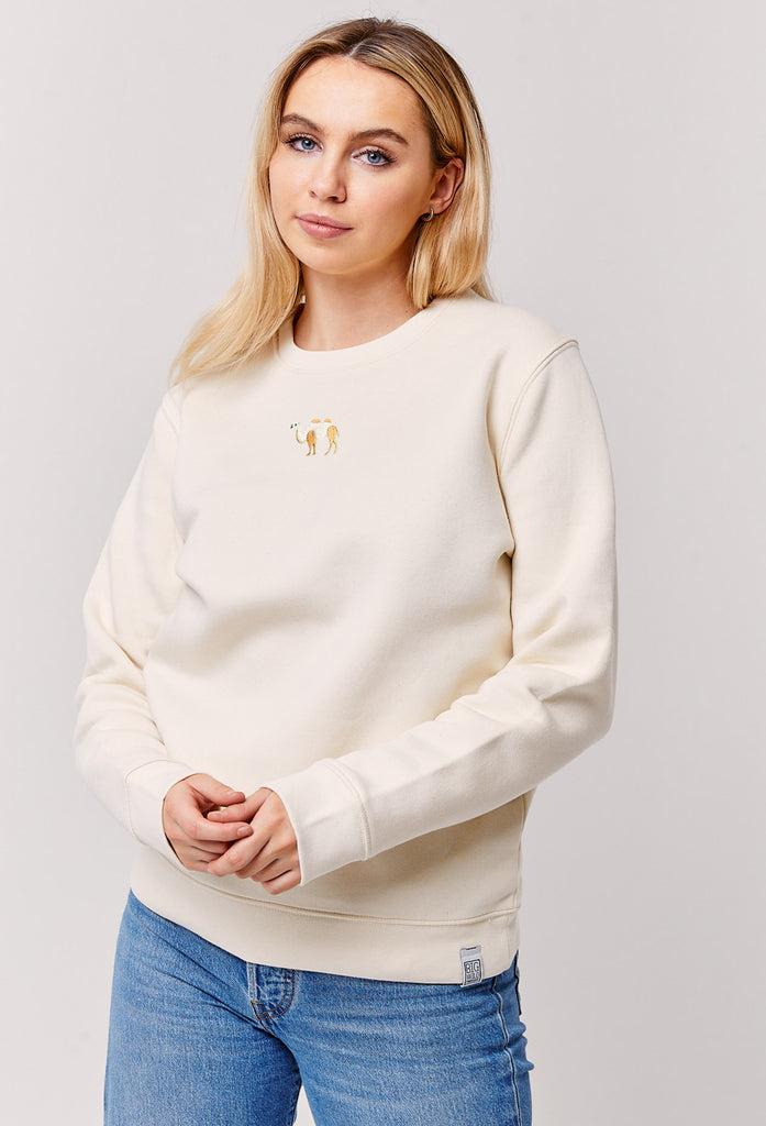 Camel Embroidered Organic Sustainable Sweatshirt Jumper Big Wild Thought
