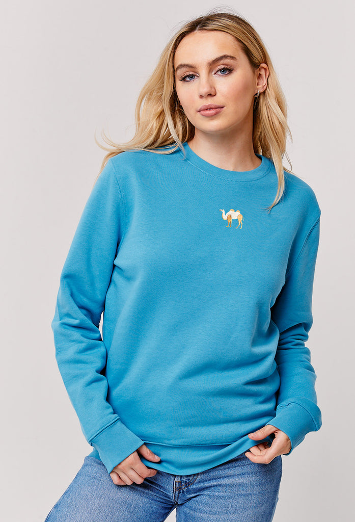 Camel Embroidered Organic Sustainable Sweatshirt Jumper Big Wild Thought