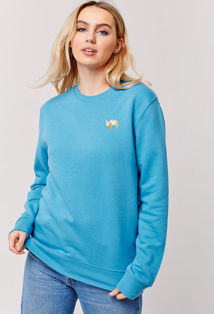 Camel Embroidered Organic Sustainable Sweatshirt Jumper Big Wild Thought