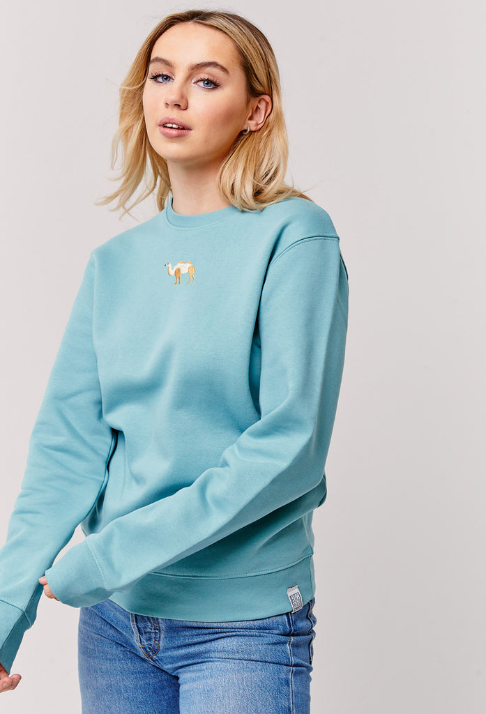 Camel Embroidered Organic Sustainable Sweatshirt Jumper Big Wild Thought
