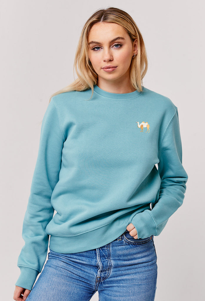 Camel Embroidered Organic Sustainable Sweatshirt Jumper Big Wild Thought