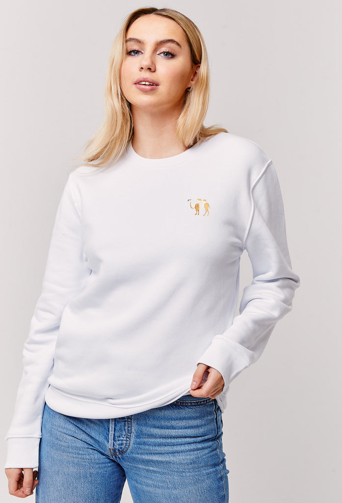 Camel Embroidered Organic Sustainable Sweatshirt Jumper Big Wild Thought