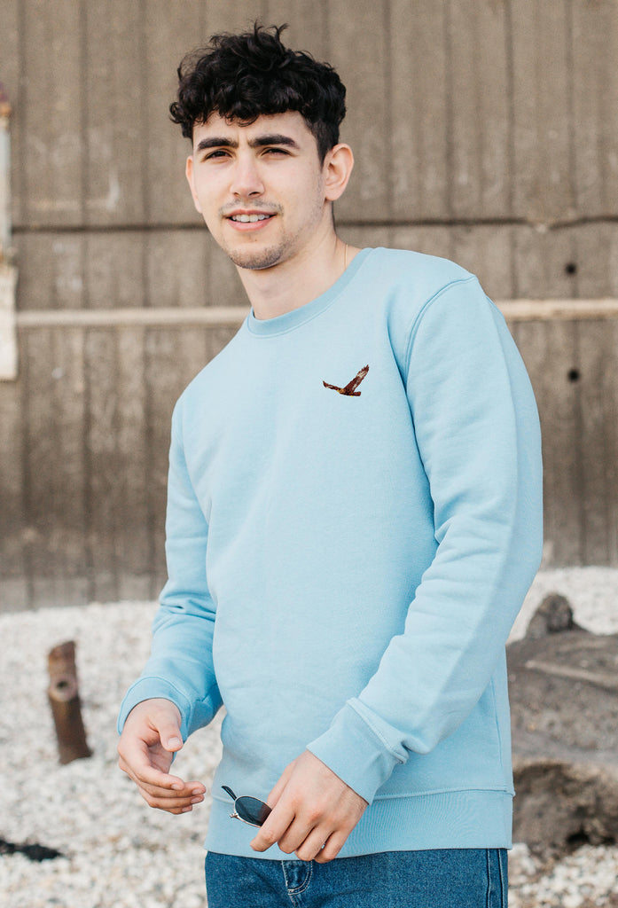 Eagle Embroidered Organic Sustainable Sweatshirt Jumper Big Wild Thought