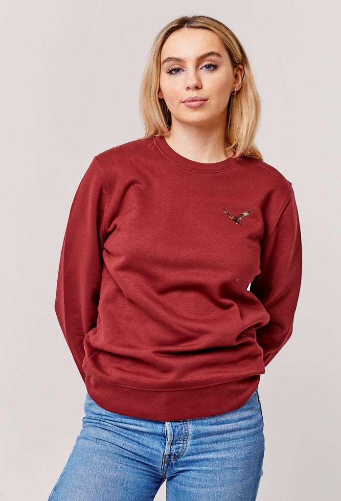 Eagle Embroidered Organic Sustainable Sweatshirt Jumper Big Wild Thought