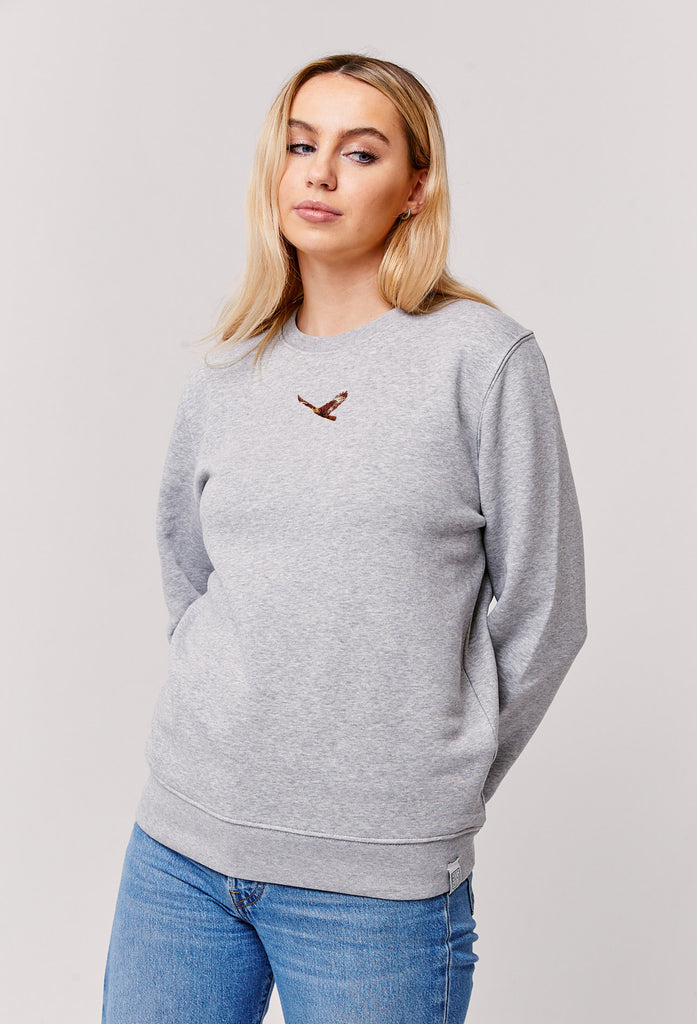 Eagle Embroidered Organic Sustainable Sweatshirt Jumper Big Wild Thought
