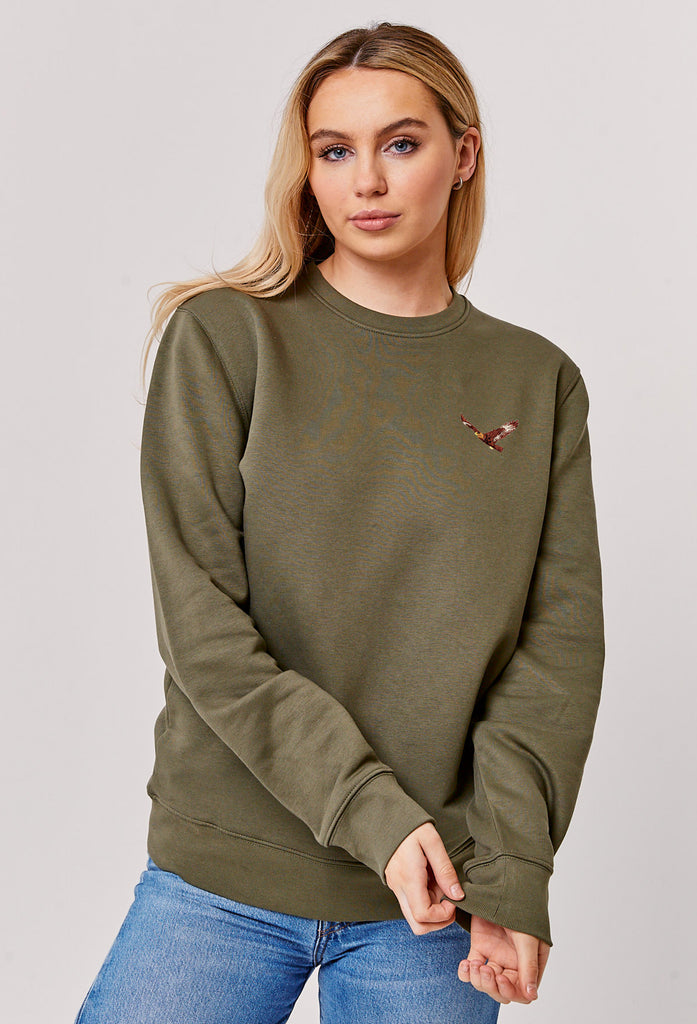 Eagle Embroidered Organic Sustainable Sweatshirt Jumper Big Wild Thought