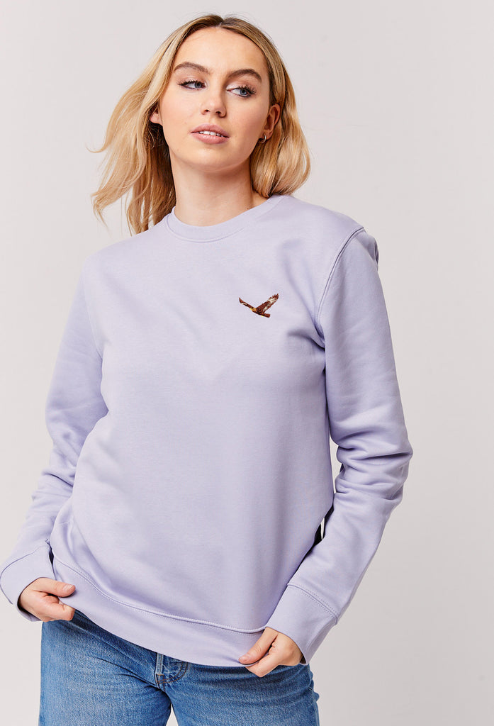 Eagle Embroidered Organic Sustainable Sweatshirt Jumper Big Wild Thought