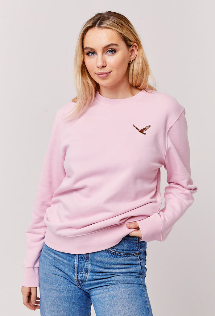 Eagle Embroidered Organic Sustainable Sweatshirt Jumper Big Wild Thought