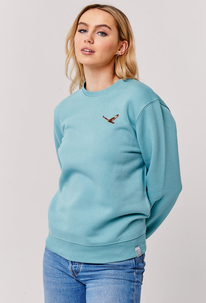 Eagle Embroidered Organic Sustainable Sweatshirt Jumper Big Wild Thought