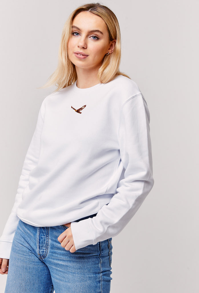 Eagle Embroidered Organic Sustainable Sweatshirt Jumper Big Wild Thought
