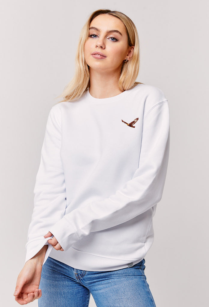 Eagle Embroidered Organic Sustainable Sweatshirt Jumper Big Wild Thought