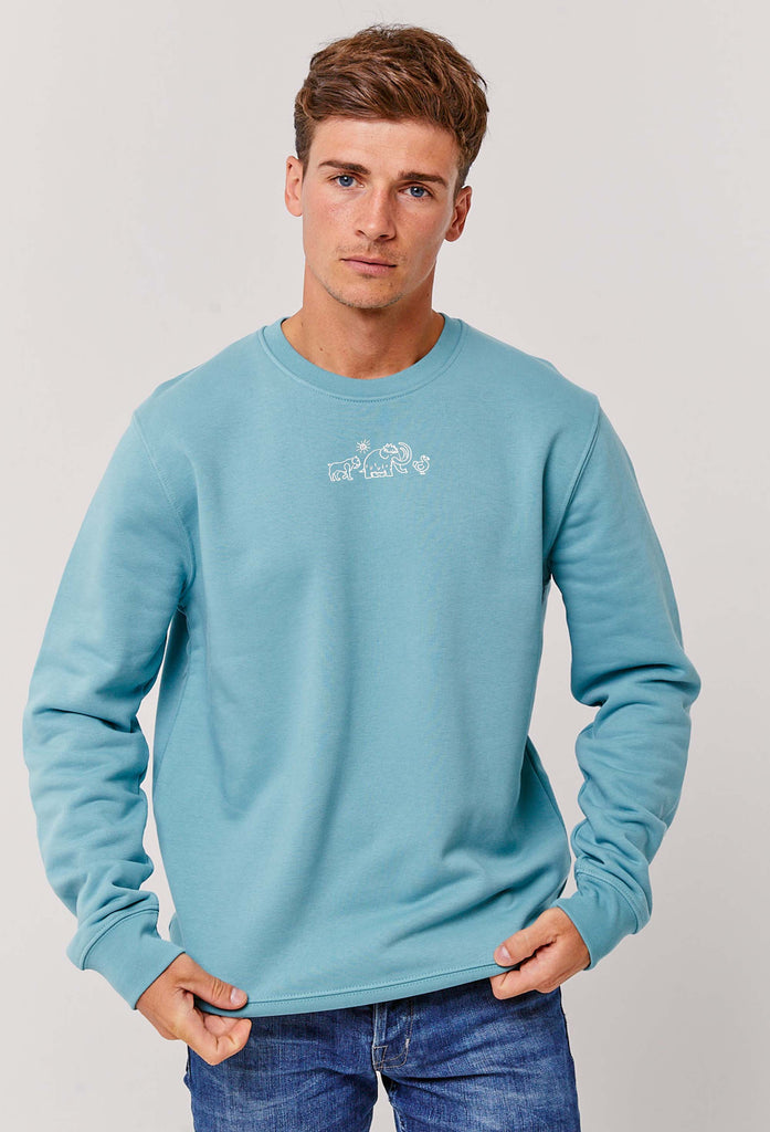 Extinct Drawing Mammoth Dodo Sabre Tooth Tiger Embroidered Organic Sustainable Sweatshirt Jumper Big Wild Thought