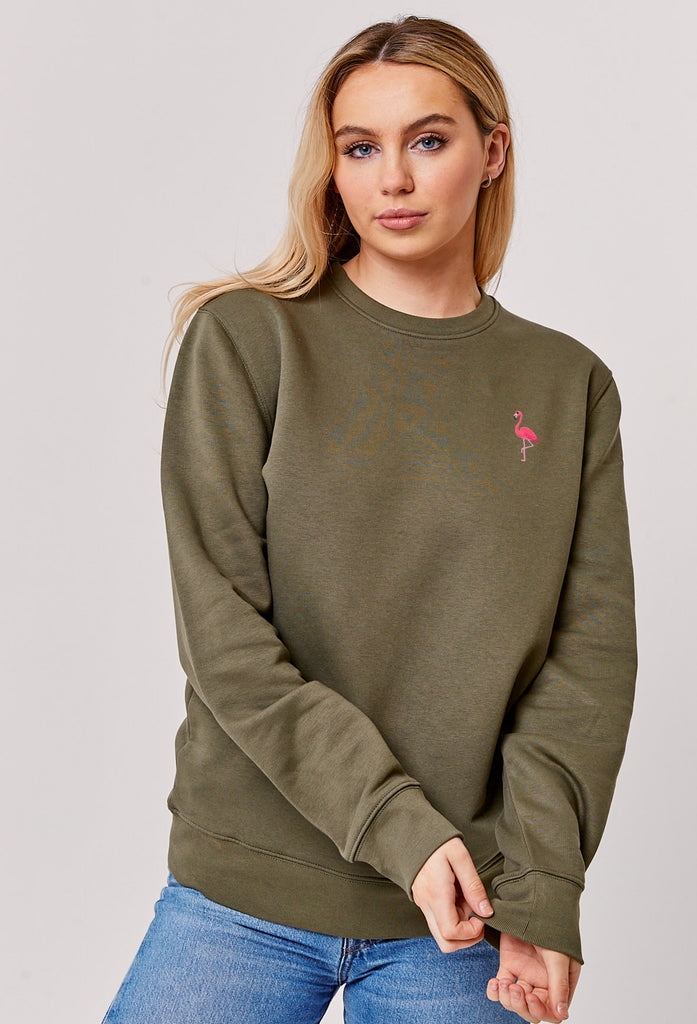 flamingo womens sweatshirt Big Wild Thought