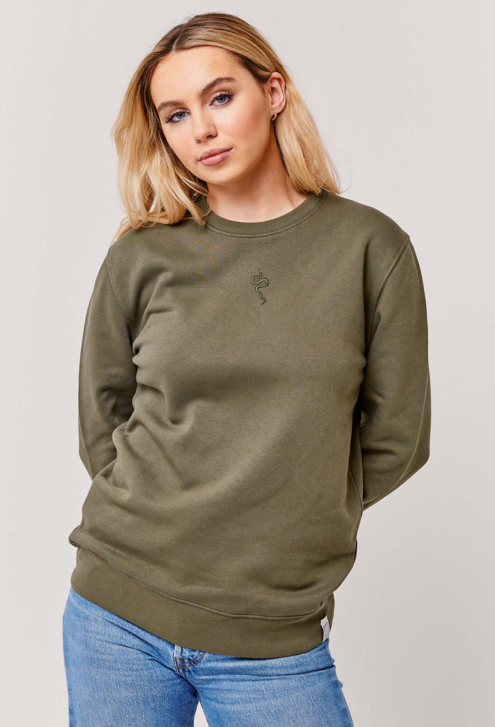 grass snake womens sweatshirt Big Wild Thought