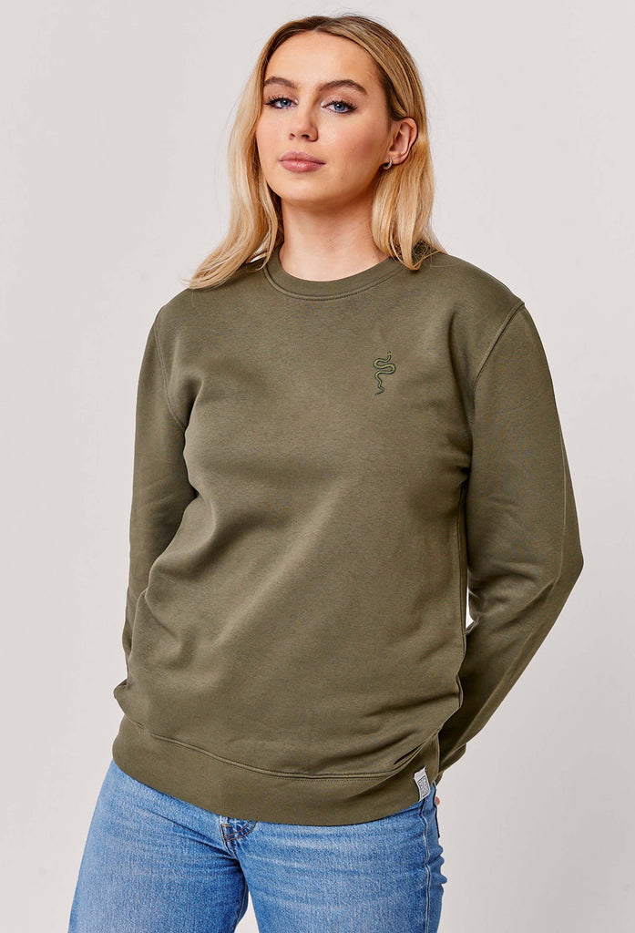 grass snake womens sweatshirt Big Wild Thought