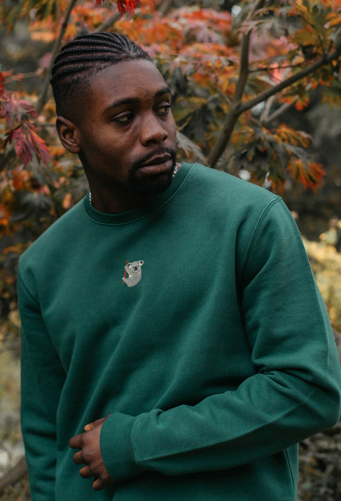 Koala Unisex Embroidered Organic Sustainable Sweatshirt Jumper Big Wild Thought