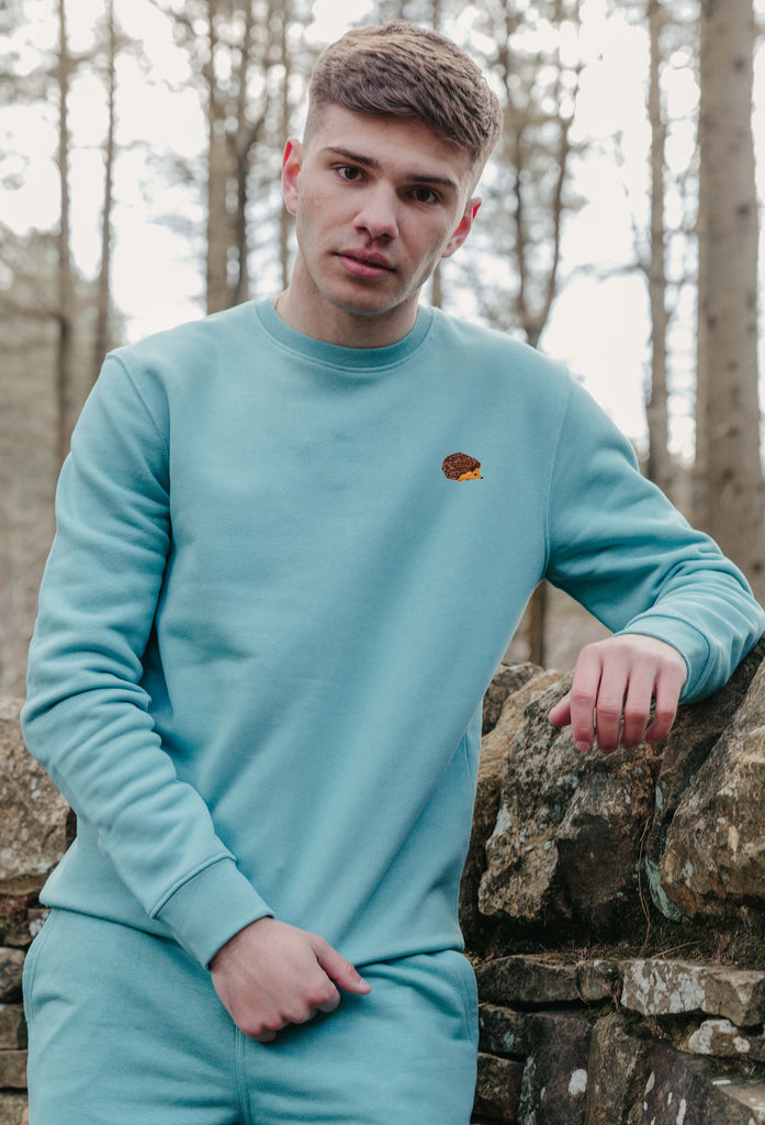 Hedgehog Unisex Embroidered Organic Sustainable Sweatshirt Jumper Big Wild Thought