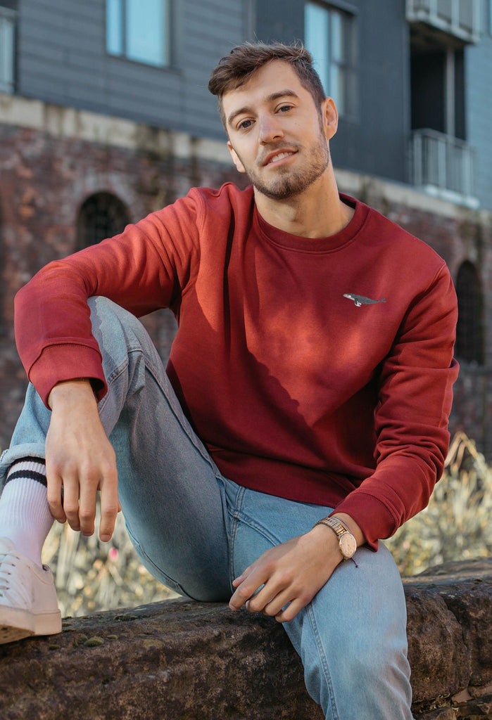 Humpback Whale Unisex Embroidered Organic Sustainable Sweatshirt Jumper Big Wild Thought