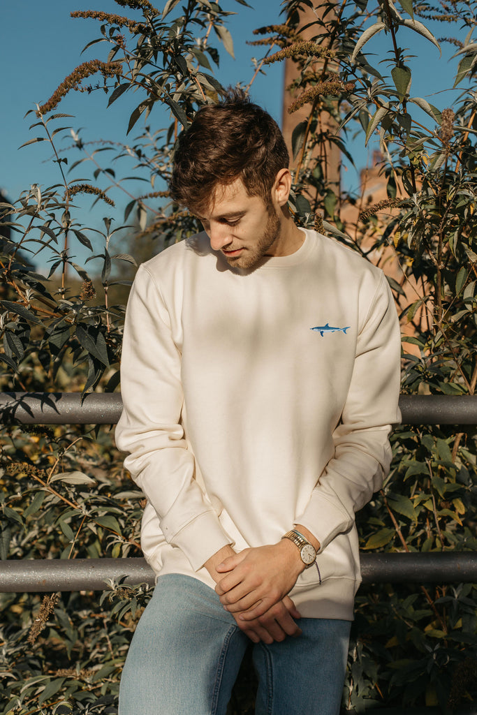Mako Shark Unisex Embroidered Organic Sustainable Sweatshirt Jumper Big Wild Thought