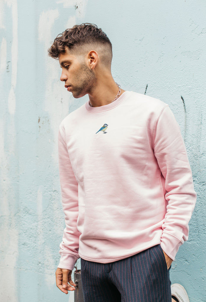 Blue Tit  Embroidered Organic Sustainable Sweatshirt Jumper Big Wild Thought