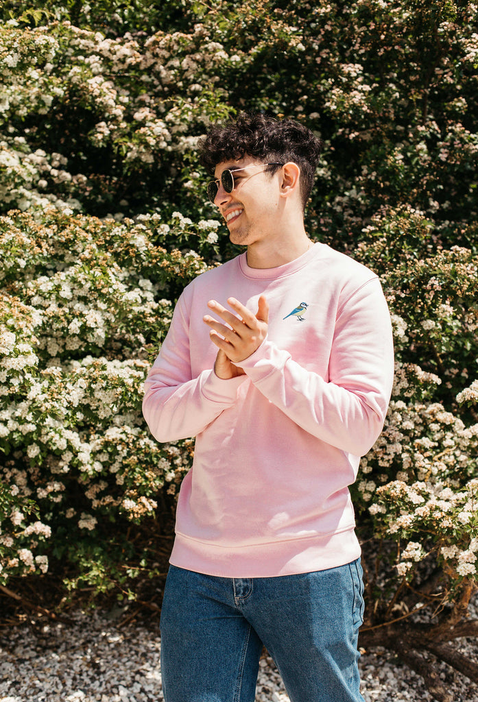 Blue Tit  Embroidered Organic Sustainable Sweatshirt Jumper Big Wild Thought