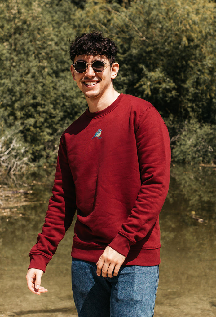 Blue Tit  Embroidered Organic Sustainable Sweatshirt Jumper Big Wild Thought