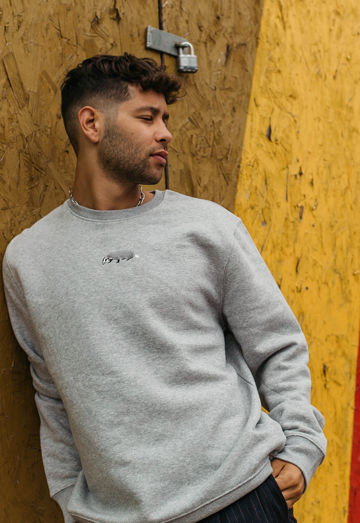 Badger Embroidered Organic Sustainable Sweatshirt Jumper Big Wild Thought