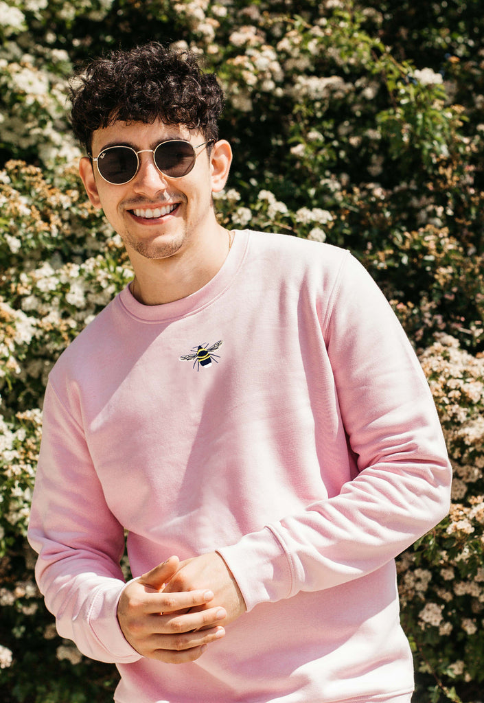 Garden Bumblebee Unisex Embroidered Organic Sustainable Sweatshirt Jumper Big Wild Thought