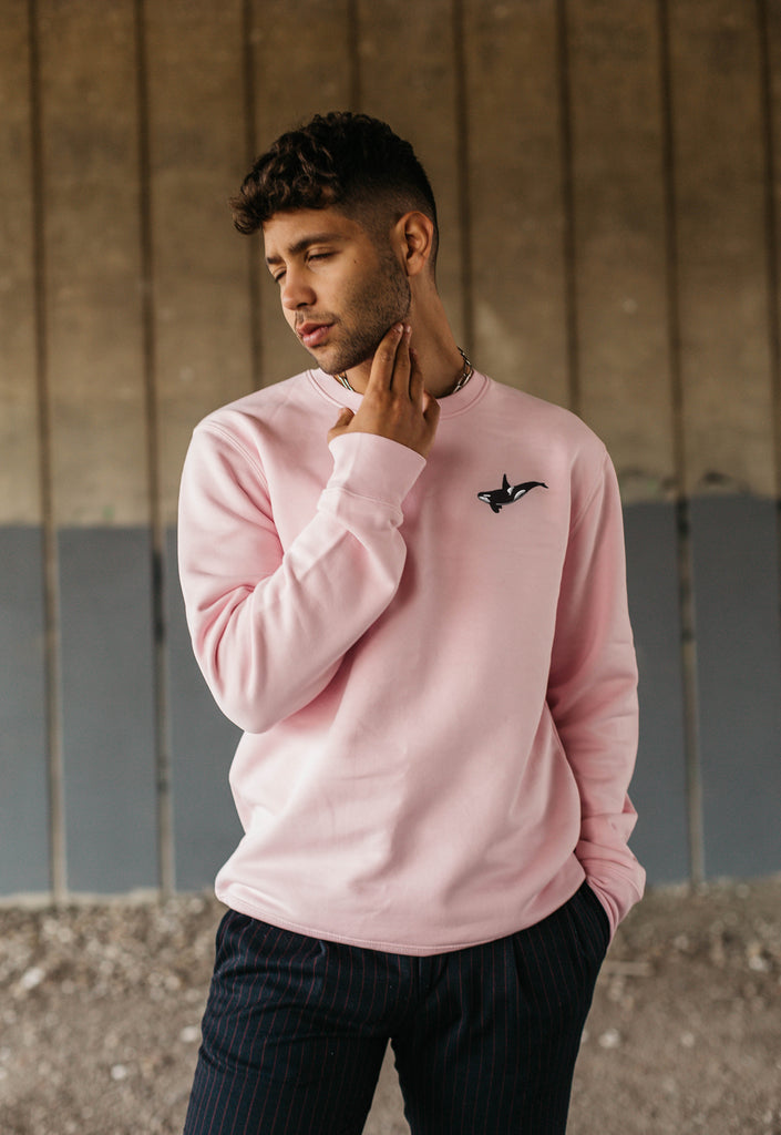 Orca Embroidered Unisex Organic Sustainable Sweatshirt Jumper Big Wild Thought