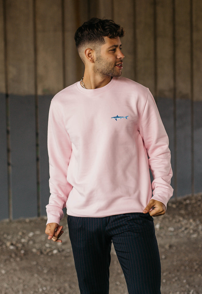 Mako Shark Unisex Embroidered Organic Sustainable Sweatshirt Jumper Big Wild Thought