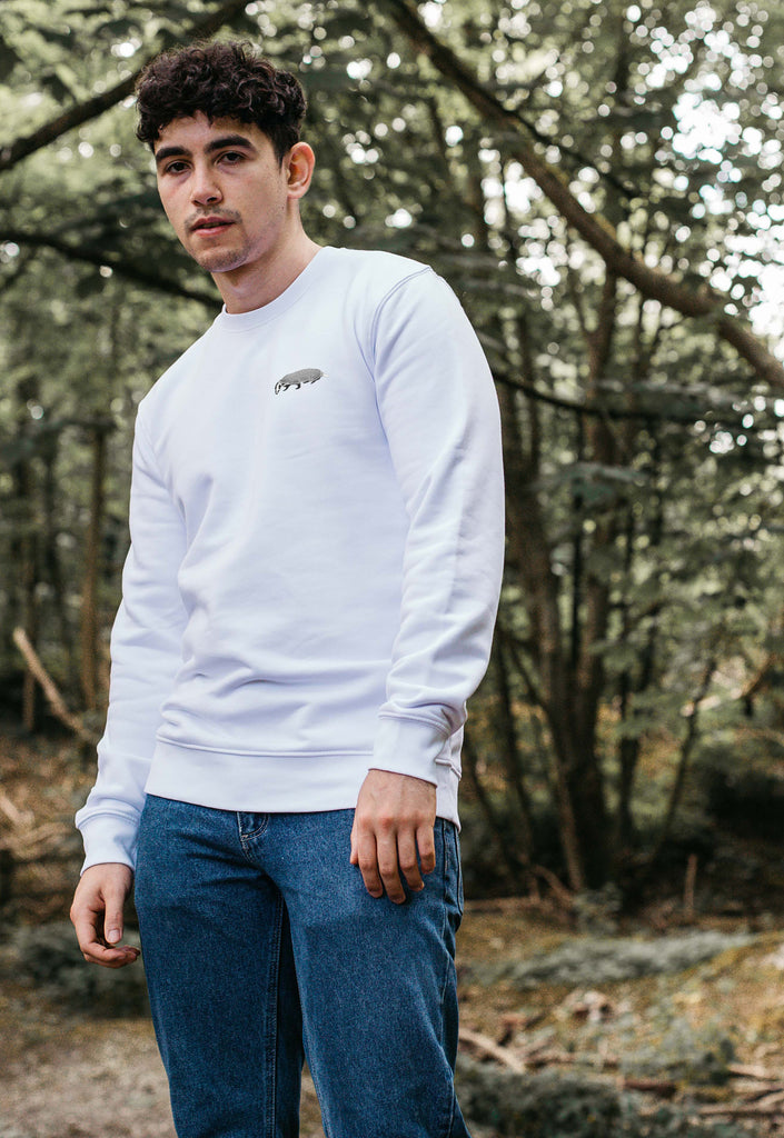 Badger Embroidered Organic Sustainable Sweatshirt Jumper Big Wild Thought