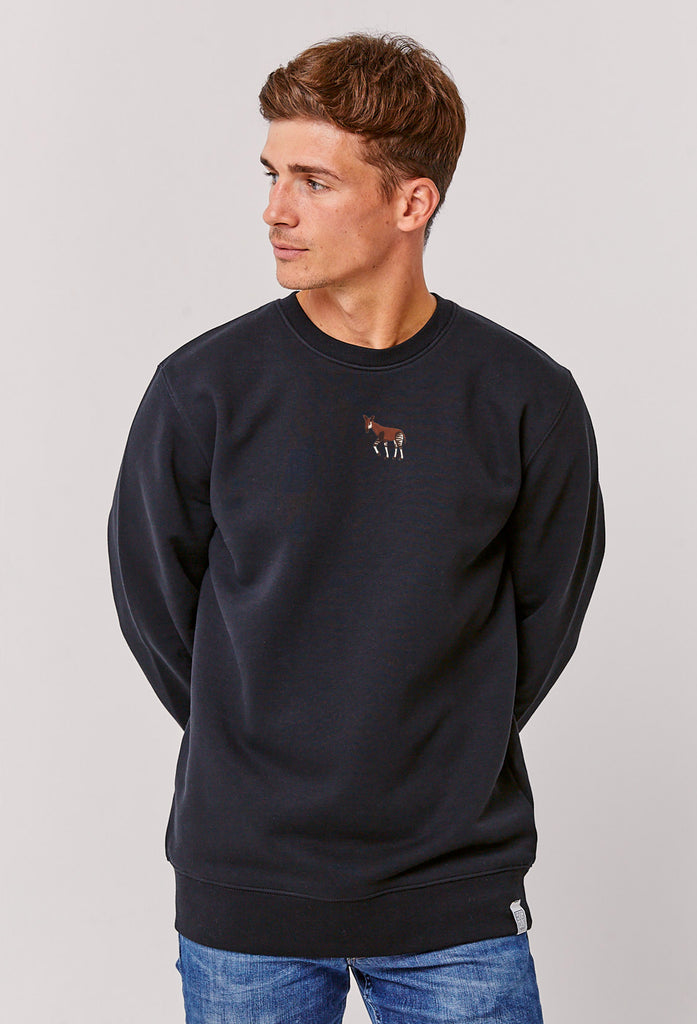 Okapi Unisex Embroidered Organic Sustainable Sweatshirt Jumper Big Wild Thought