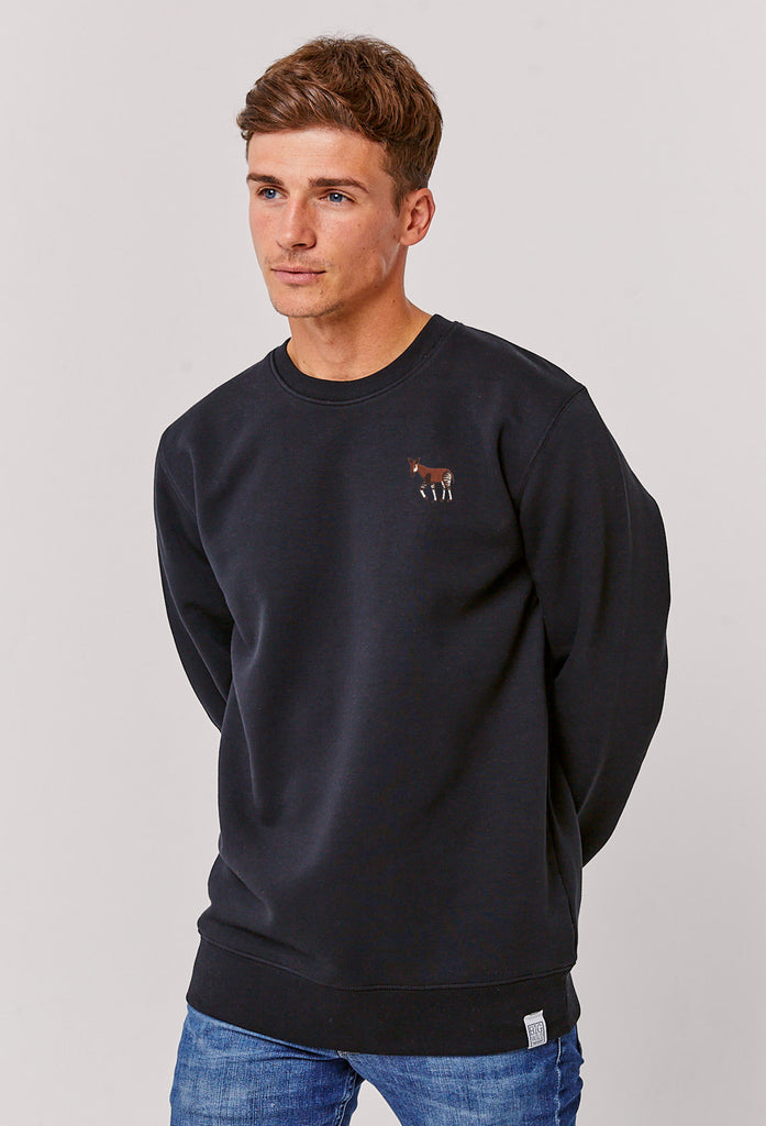 Okapi Unisex Embroidered Organic Sustainable Sweatshirt Jumper Big Wild Thought
