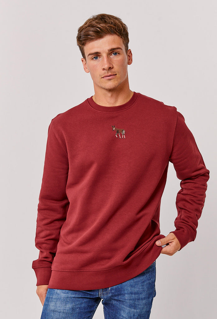 Okapi Unisex Embroidered Organic Sustainable Sweatshirt Jumper Big Wild Thought