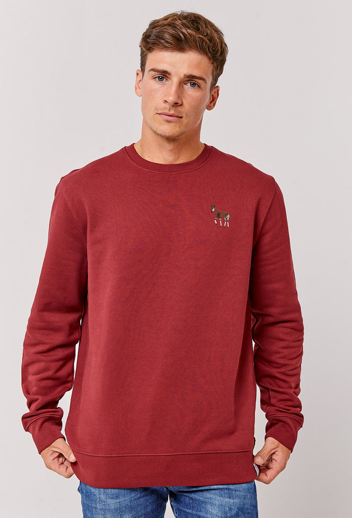 Okapi Unisex Embroidered Organic Sustainable Sweatshirt Jumper Big Wild Thought