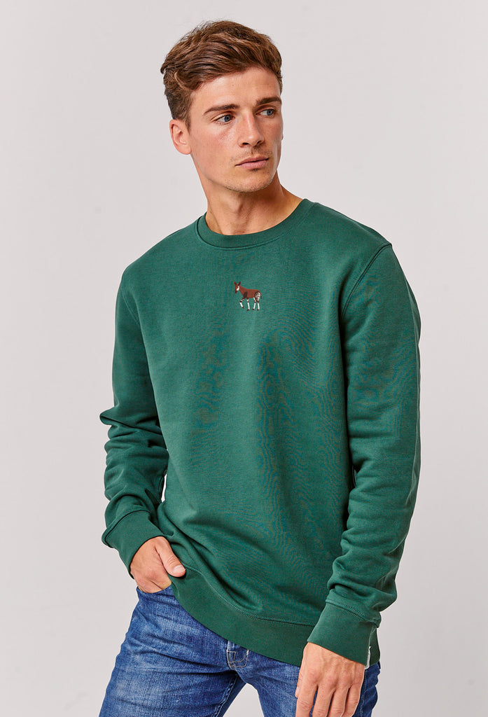 Okapi Unisex Embroidered Organic Sustainable Sweatshirt Jumper Big Wild Thought