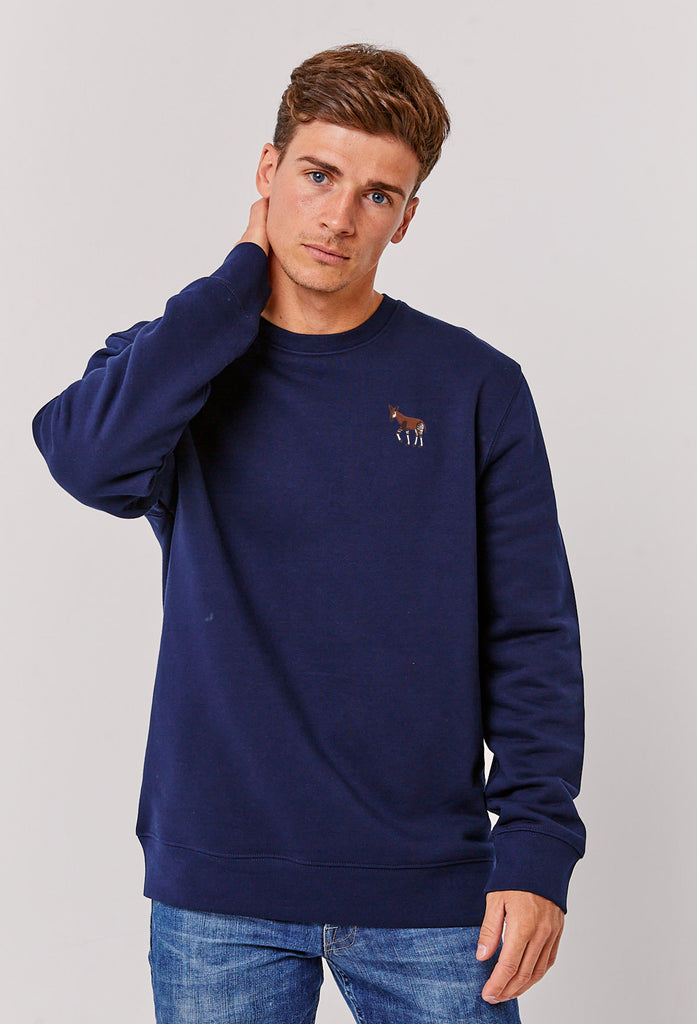 Okapi Unisex Embroidered Organic Sustainable Sweatshirt Jumper Big Wild Thought