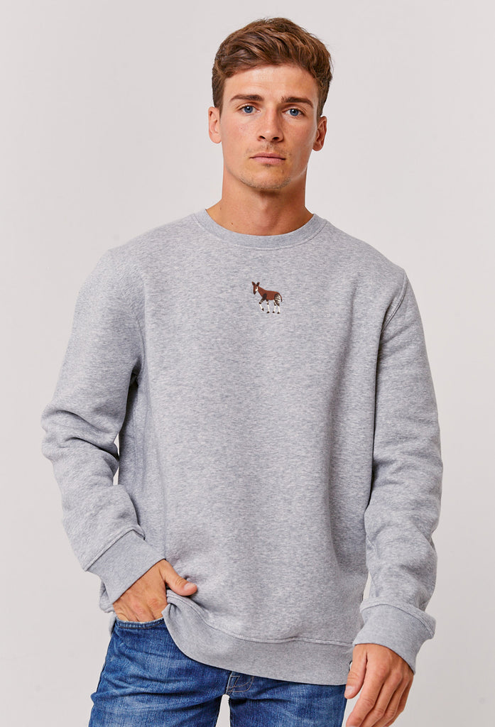 Okapi Unisex Embroidered Organic Sustainable Sweatshirt Jumper Big Wild Thought