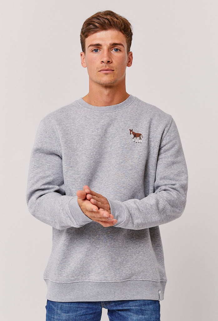Okapi Unisex Embroidered Organic Sustainable Sweatshirt Jumper Big Wild Thought