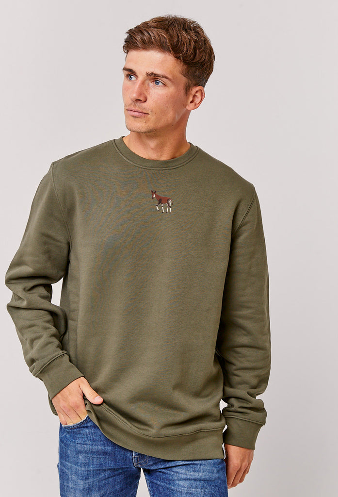 Okapi Unisex Embroidered Organic Sustainable Sweatshirt Jumper Big Wild Thought
