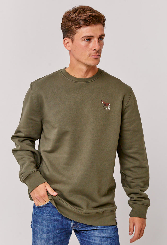 Okapi Unisex Embroidered Organic Sustainable Sweatshirt Jumper Big Wild Thought